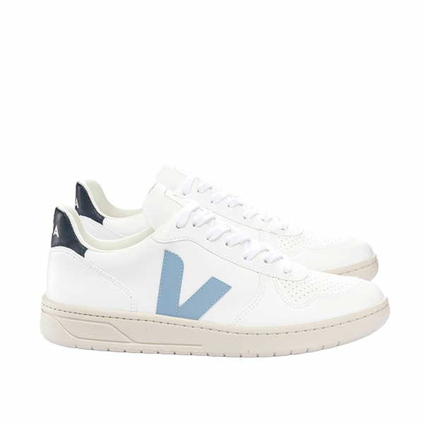 Veganer Sneaker | VEJA V-10 CWL White Steel Nautico