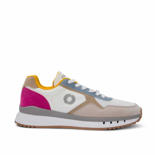 CERVINOALF SNEAKERS WOMAN OFF WHITE PINK BLUE