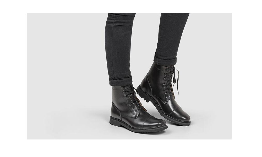 vegan black lace up boots